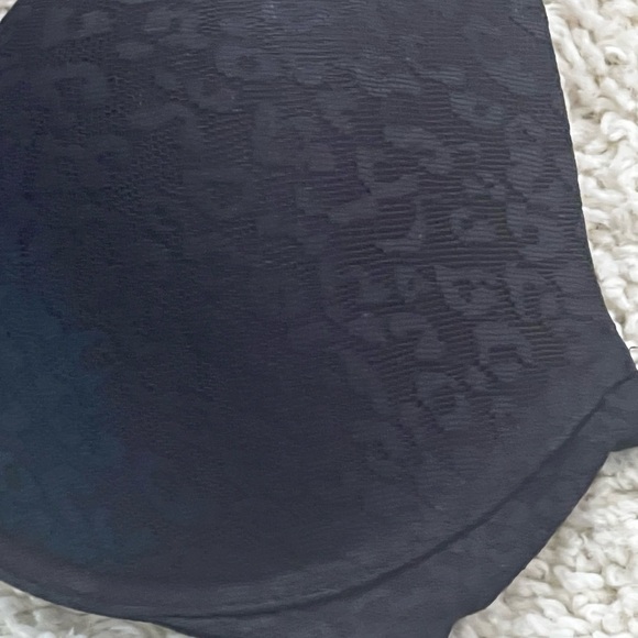 PINK VICTORIA SECRET T-SHIRT BLACK LACE BRA SIZE 36D EEUC - Picture 3 of 10